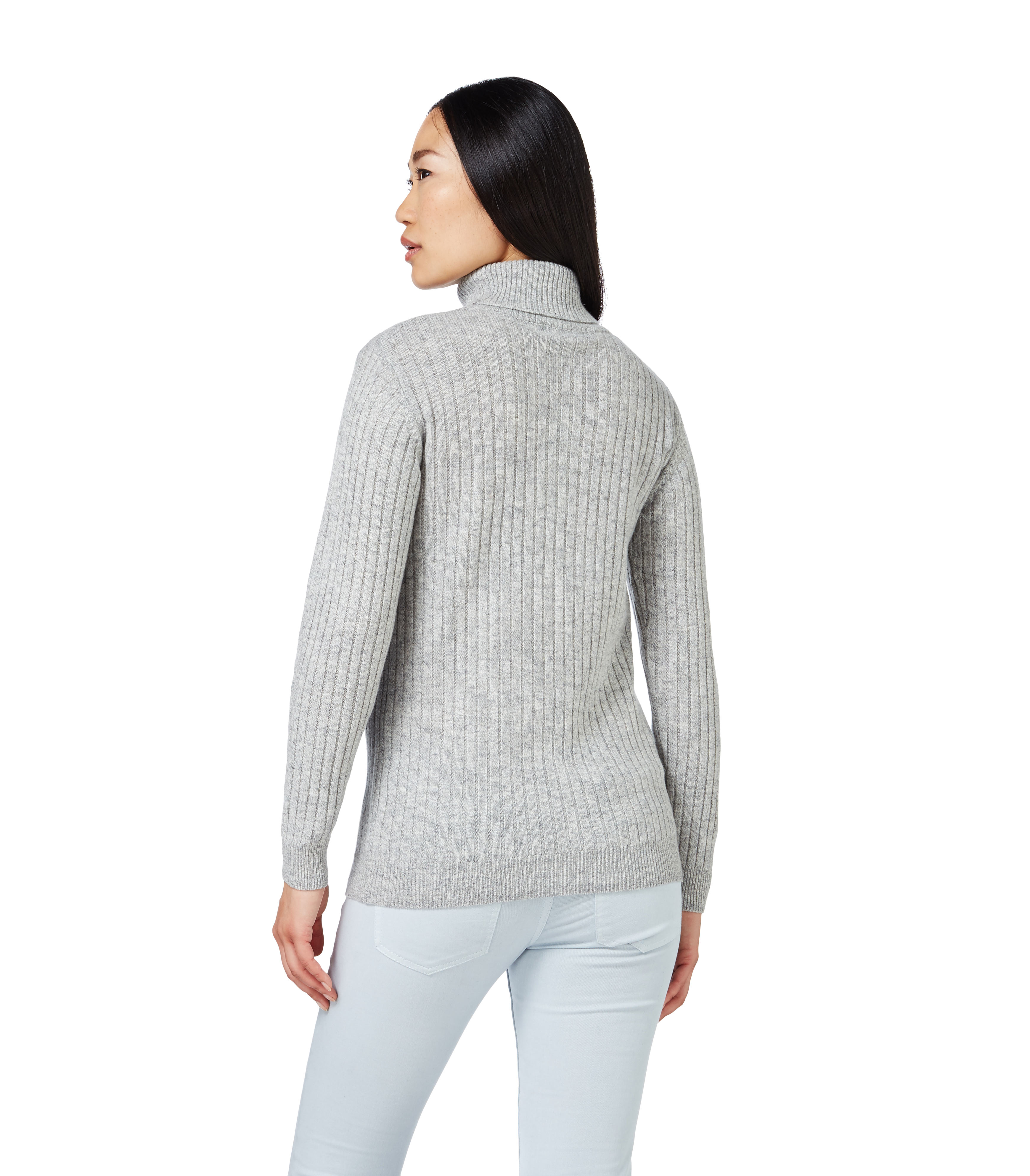 Woolovers Womens Lambswool Ribbed Polo Neck Knitted Jumper Top Sweater Jersey 8596