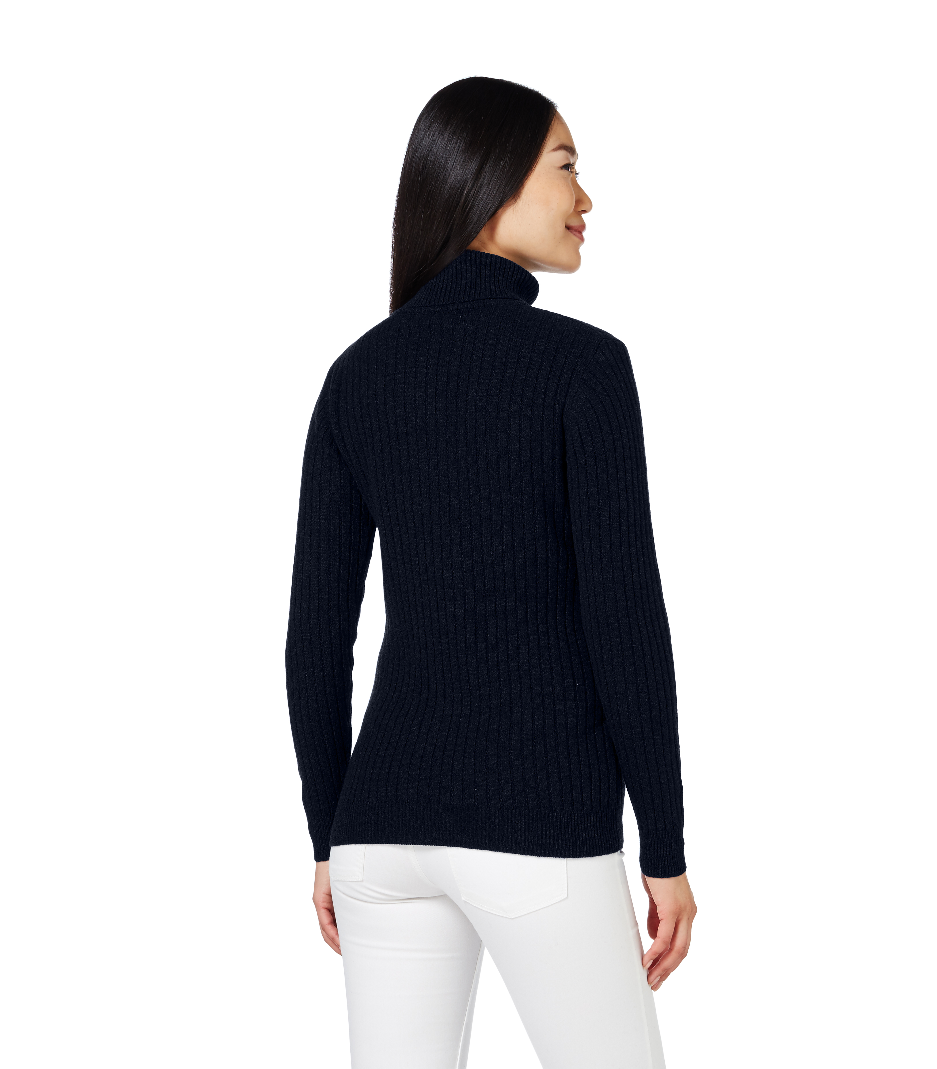 Black lambswool polo neck jumper