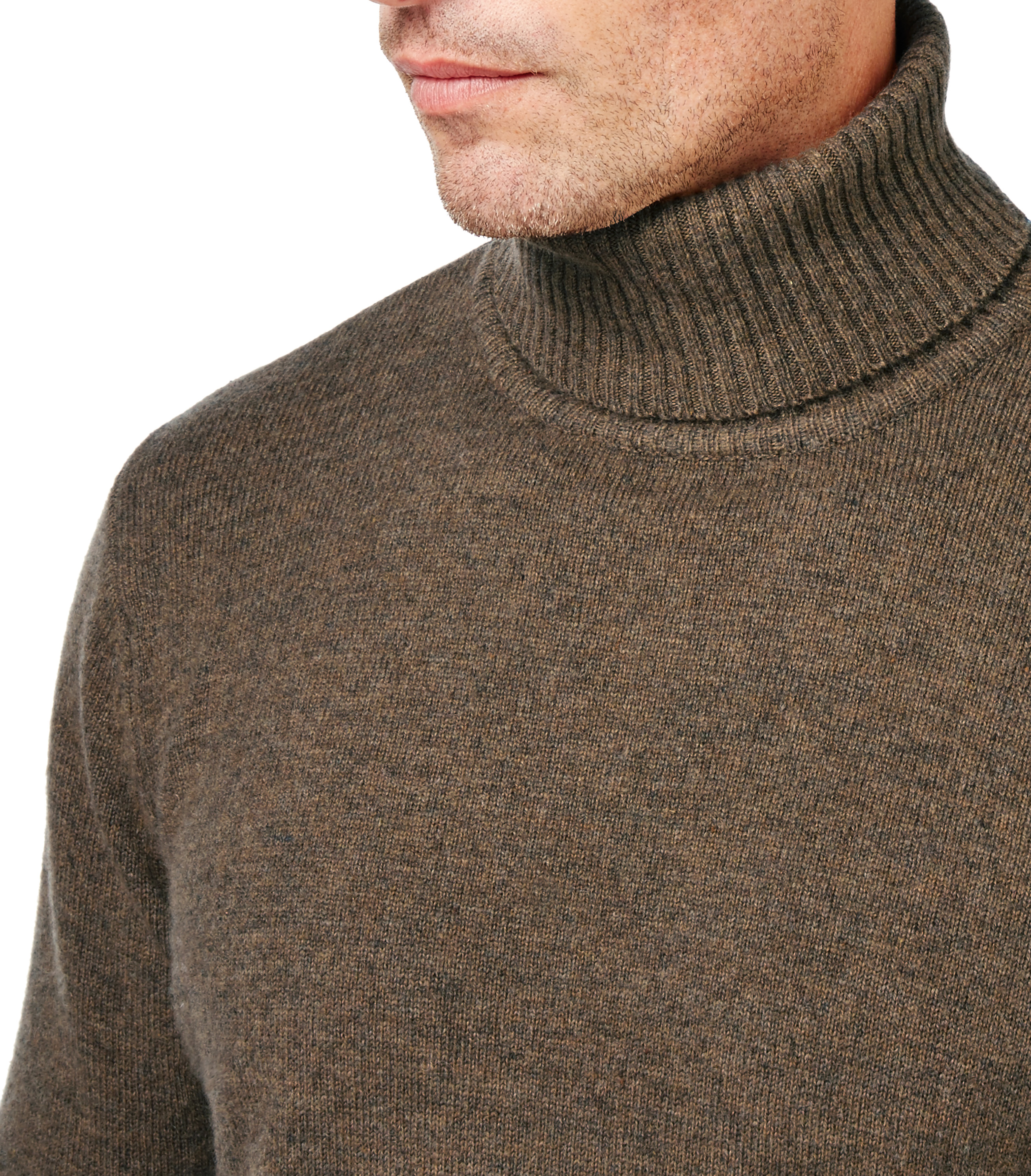 WoolOvers Mens Long Sleeve Lambswool Polo Neck Jumper Sweater Christmas Knitted EBay