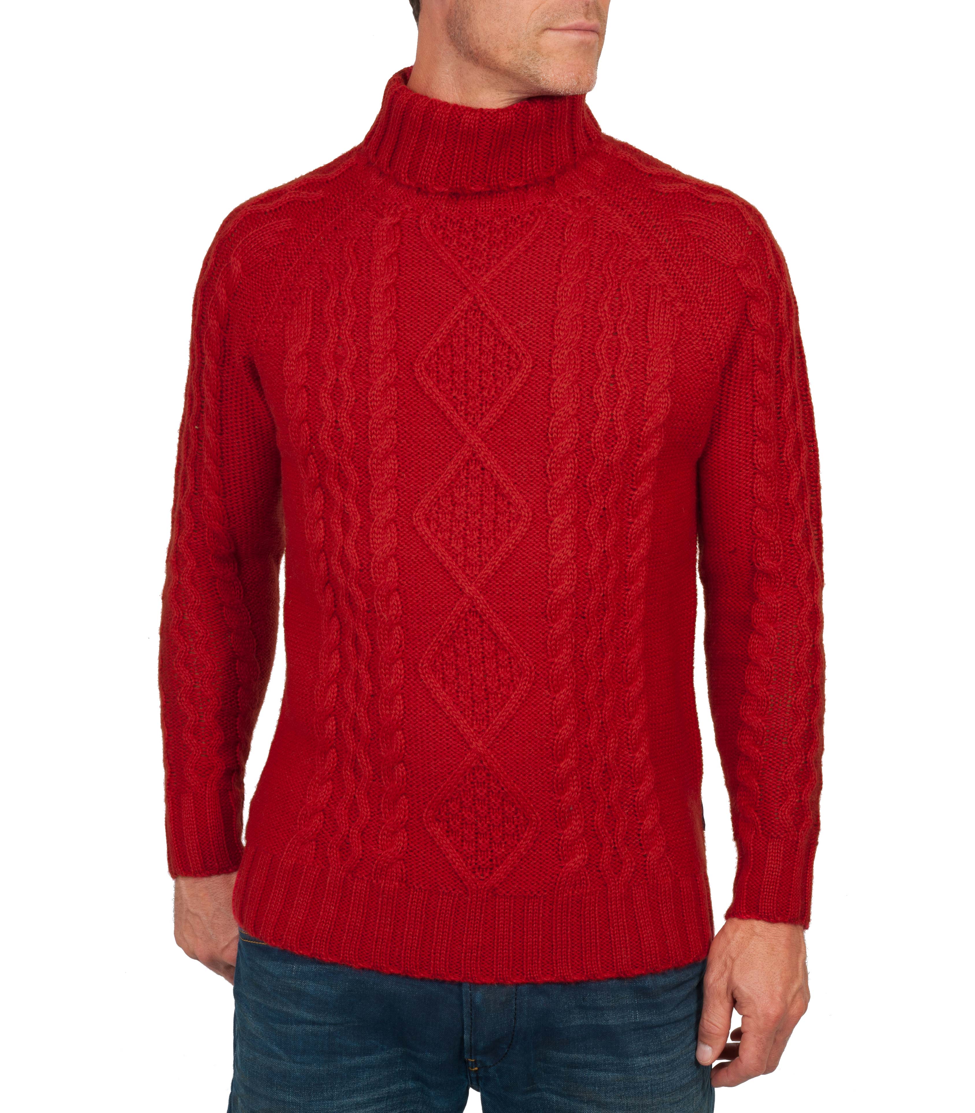 Woolovers Mens Pure Wool Aran Polo Neck Casual Jumper Sweater Knitwear Ebay 3554